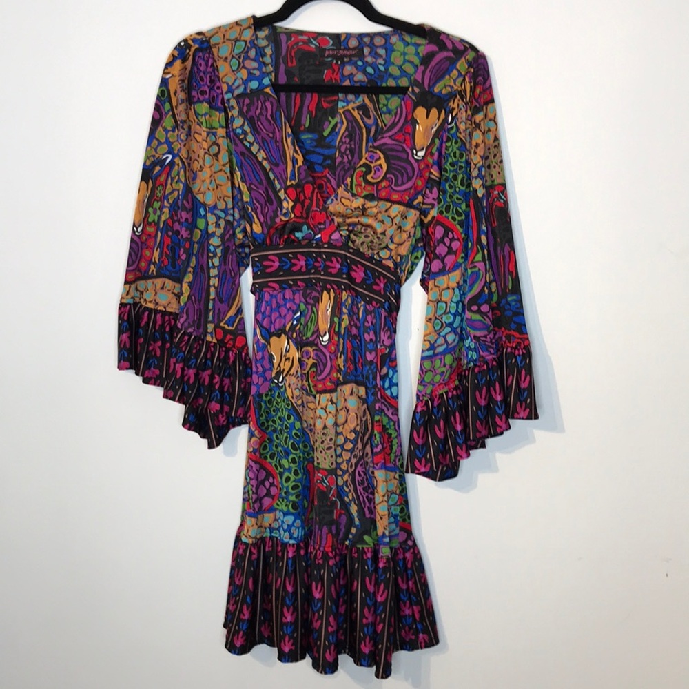 Vintage Betsey Johnson animal mix print dress